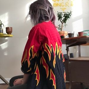 FLAME BUTTON UP 🔥